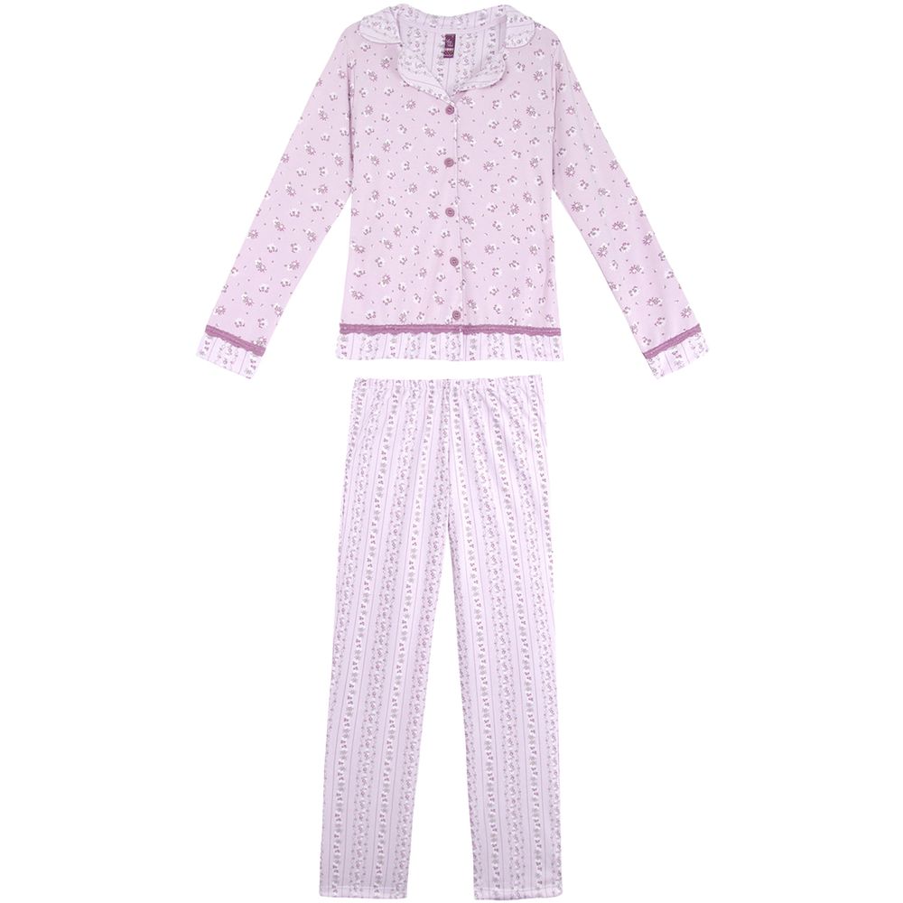 Pijama-Feminino-Lua-Lua-Moletinho-Aberto-Floral