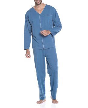 Pijama-Masculino-Podiun-Longo-Aberto-Bolso