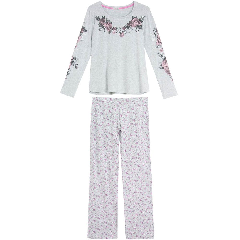 Pijama-Feminino-Any-Any-Longo-Viscolycra-Floral