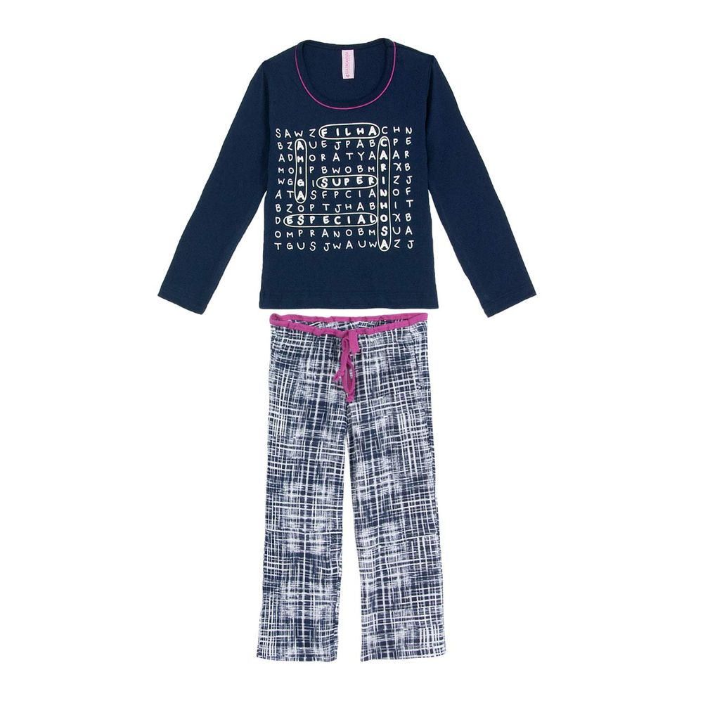 Pijama-Infantil-Feminino-Lua-Encantada-Longo