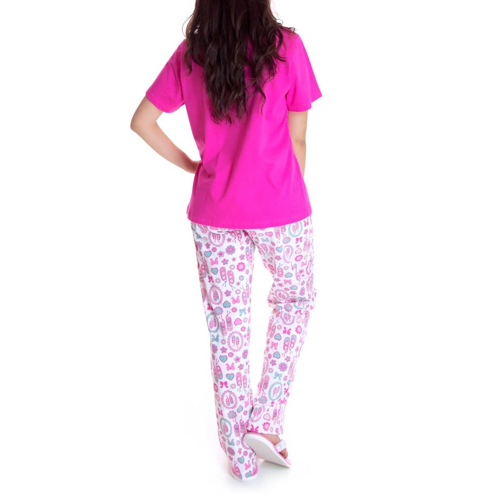 Pijama-Feminino-Compose-Longo-Flores-Sapatilhas