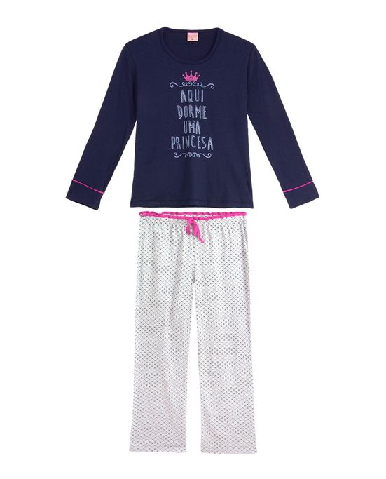 Pijama-Infantil-Feminino-Lua-Encantada-Longo-Princesa
