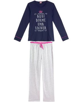 Pijama-Feminino-Lua-Encantada-Longo-Rainha
