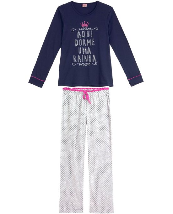 Pijama-Feminino-Lua-Encantada-Longo-Rainha