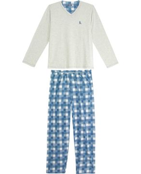 Pijama-Masculino-Lua-Cheia-Calca-Xadrez-Aflanelada