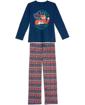 Pijama-Plus-Size-Feminino-Recco-Algodao-Raposa