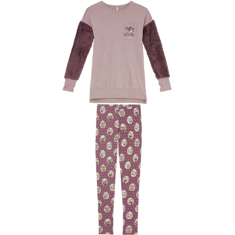 Pijama-Feminino-Lua-Lua-Manga-Peluciada-Legging