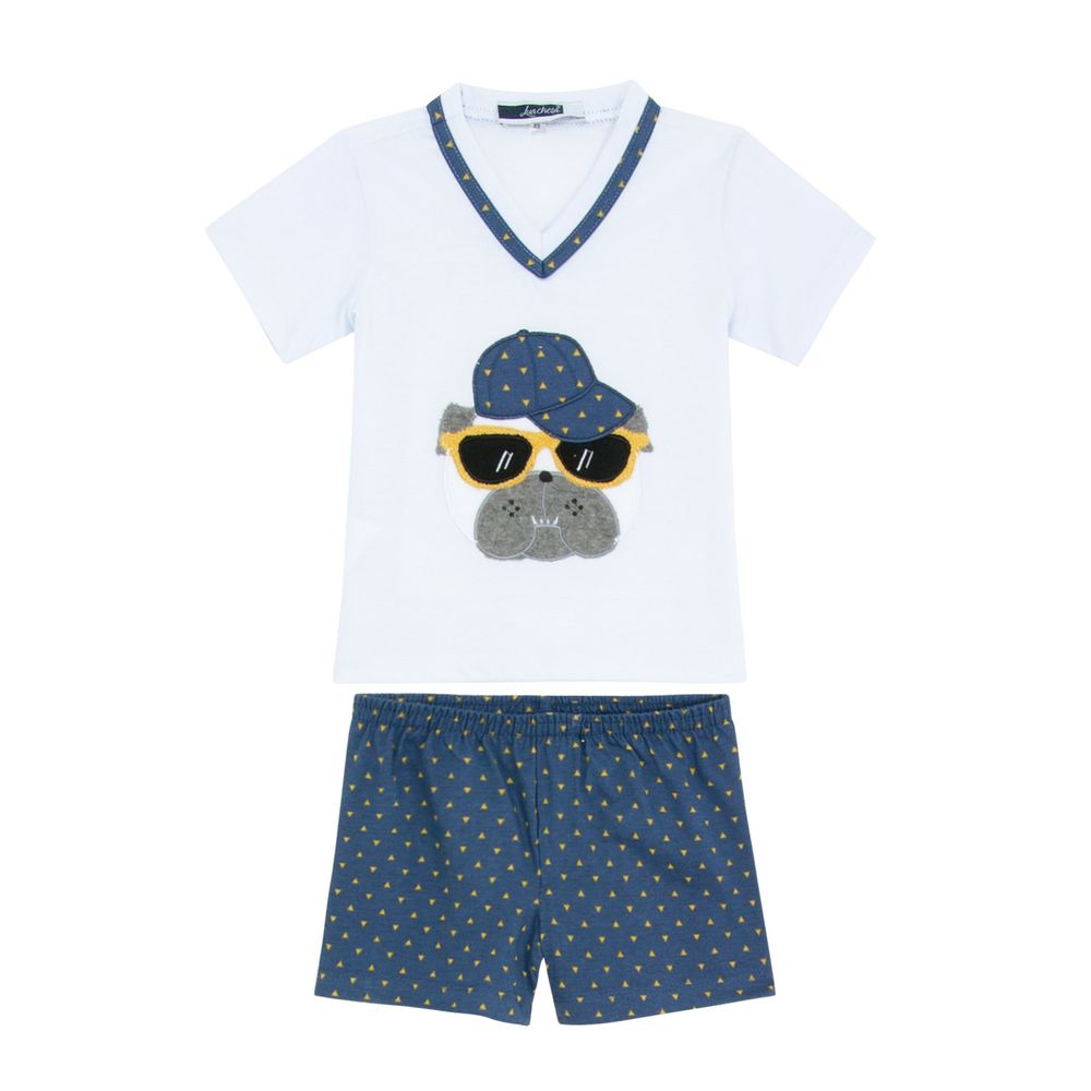 Pijama-Infantil-Masculino-Lua-Cheia-Bermuda-Bulldog