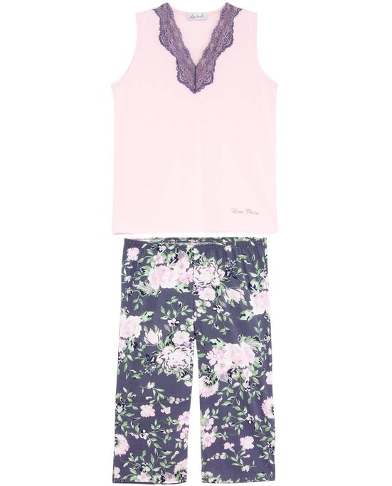 Pijama-Feminino-Lua-Cheia-Regata-Pescador-Floral