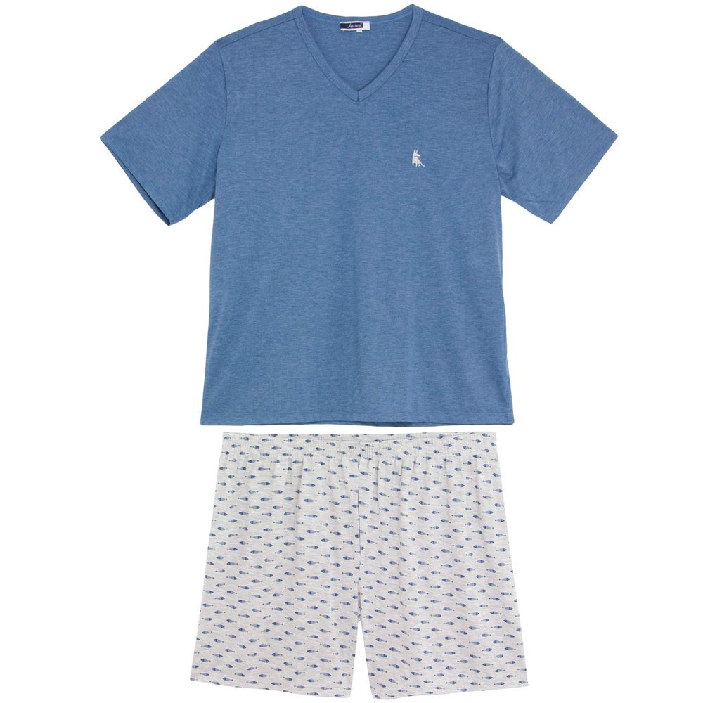 Pijama-Plus-Size-Masculino-Lua-Cheia-Bermuda-Peixe