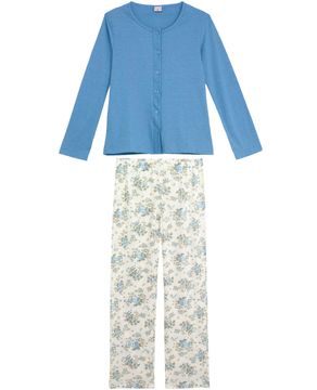 Pijama-Feminino-Lua-Encantada-Aberto-Calca-Floral