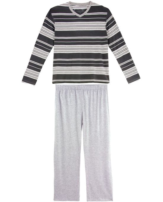 Pijama-Plus-Size-Masculino-Fits-Well-Longo-Modal-Listra