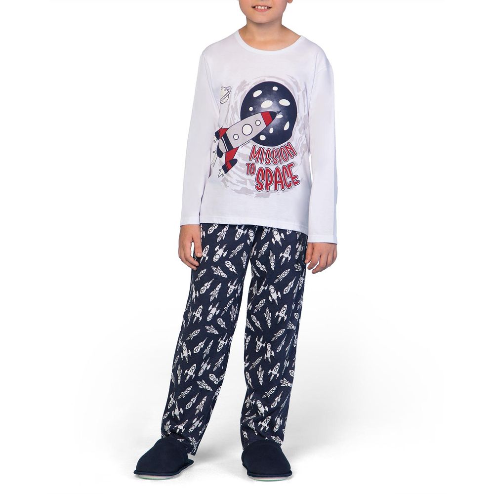 Pijama-Infantil-Masculino-Lua-Encantada-Longo-Foguete