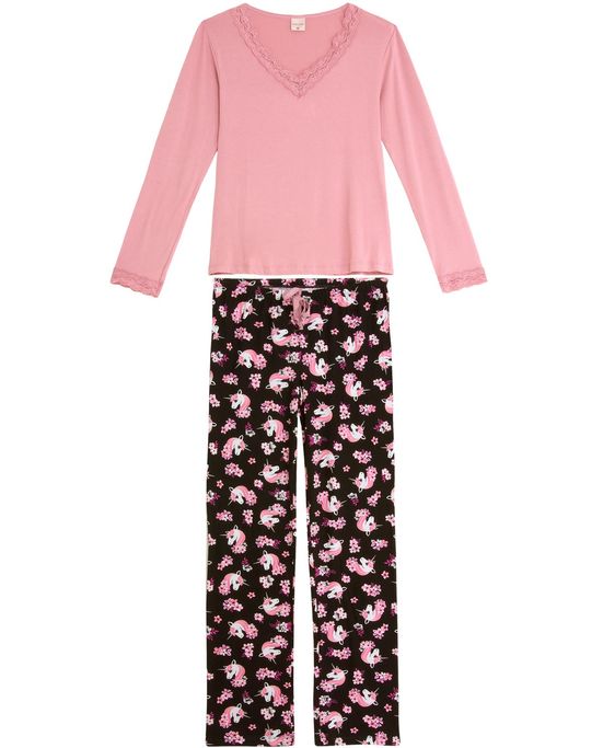 Pijama-Feminino-Lua-Encantada-Viscolycra-Calca-Unicornio