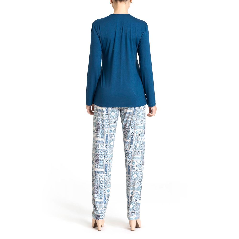 Pijama-Feminino-Recco-Longo-Viscolycra-Azulejo