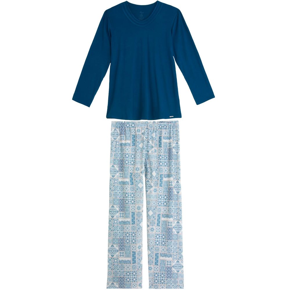 Pijama-Plus-Size-Feminino-Recco-Viscolycra-Azulejo