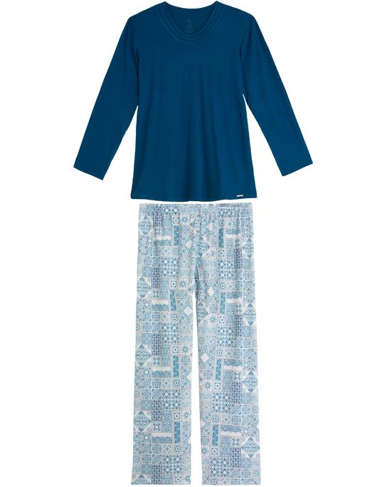Pijama-Plus-Size-Feminino-Recco-Viscolycra-Azulejo