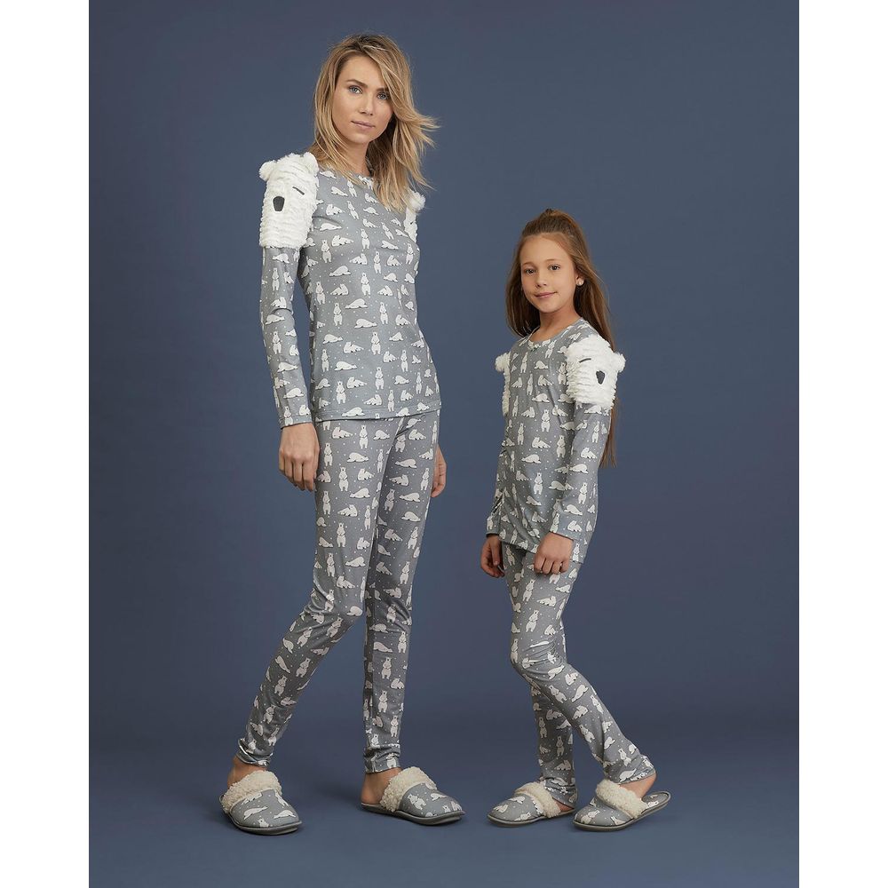 Pijama-Infantil-Feminino-Lua-Lua-Urso-Polar-Peluciado