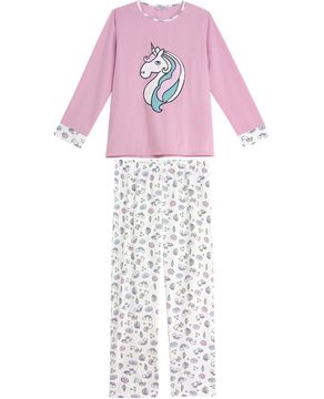 Pijama-Feminino-Lua-Cheia-Longo-Flanelado-Unicornio