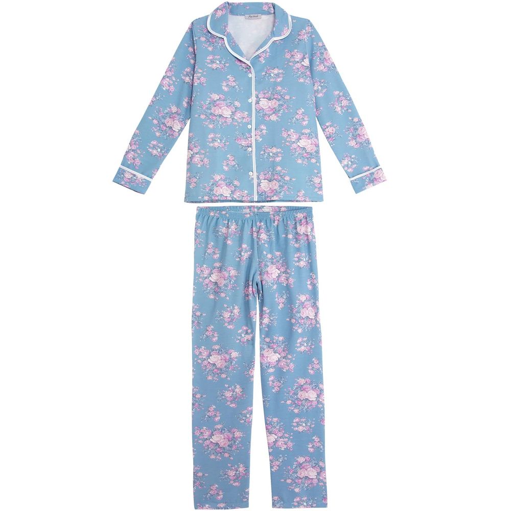 Pijama-Feminino-Lua-Cheia-Aberto-Flanelado-Floral