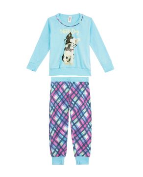 Pijama-Infantil-Feminino-Laibel-Longo-Algodao-Bulldog