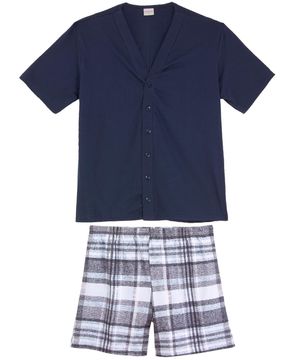 Pijama-Masculino-Lua-Encantada-Aberto-Short-Xadrez