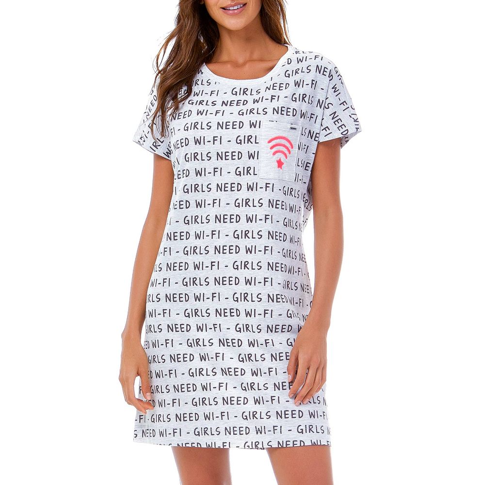 Camisetão Lua Luá Algodão Girls Need Wi-Fi - Pijama Online