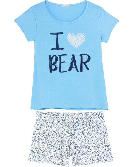 Shortdoll-Homewear-Viscolycra-Floral-I-Love-Bear