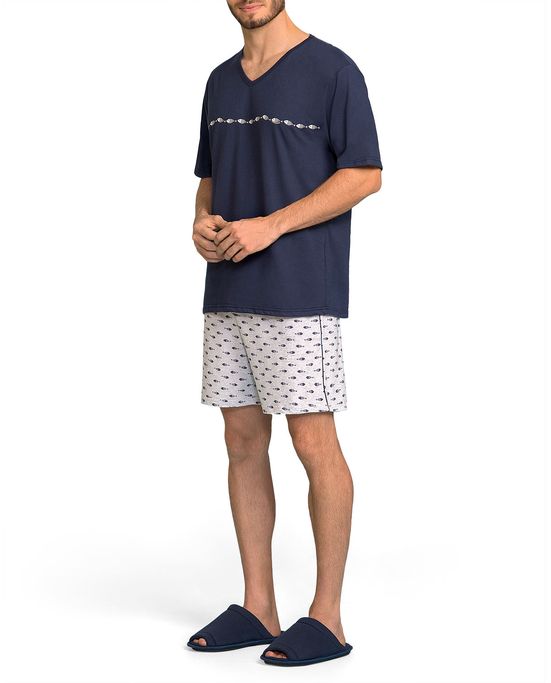 Pijama Masculino Lua Encantada Algodão Peixes - PijamaOnline