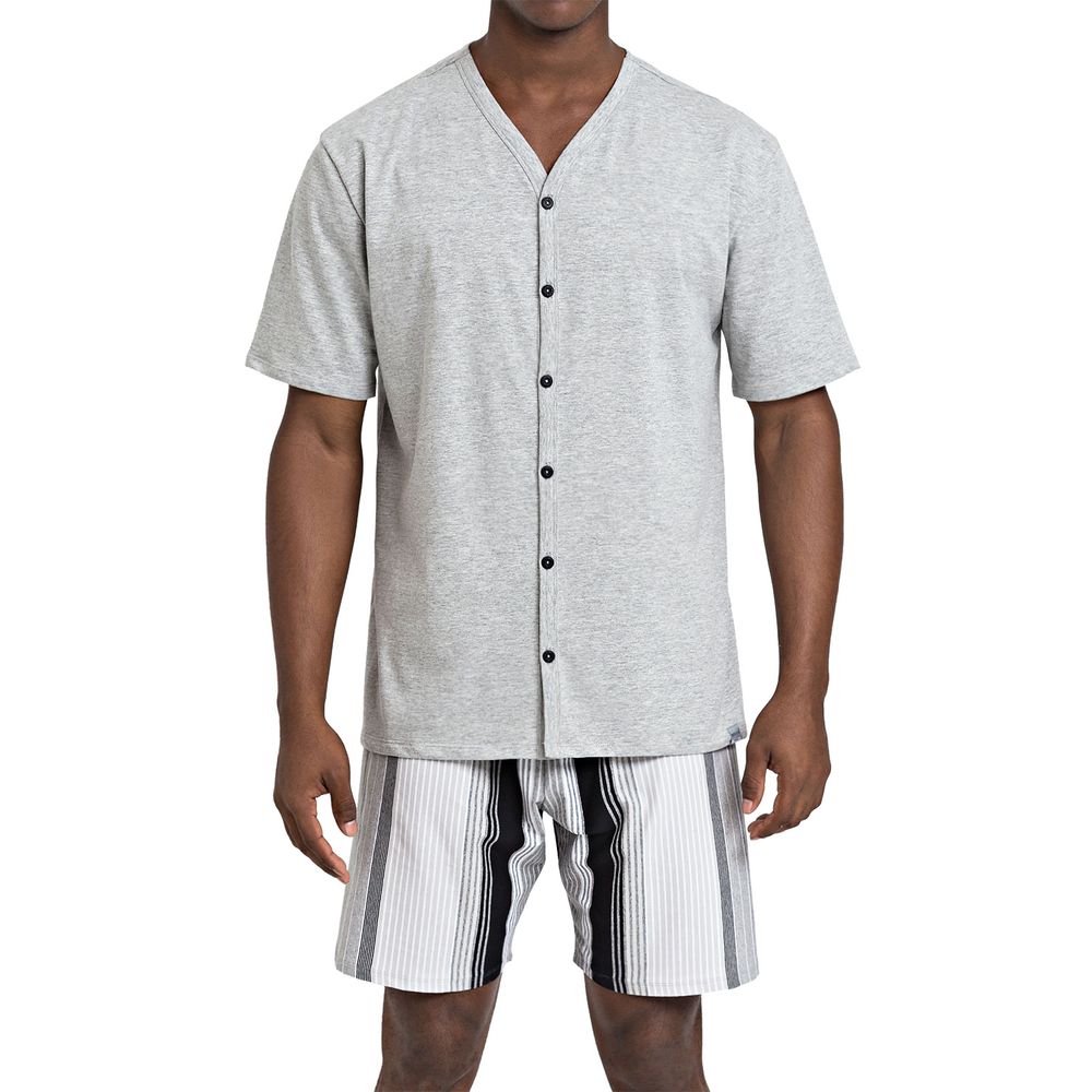 Pijama-Masculino-Recco-Aberto-Bermuda-Listras
