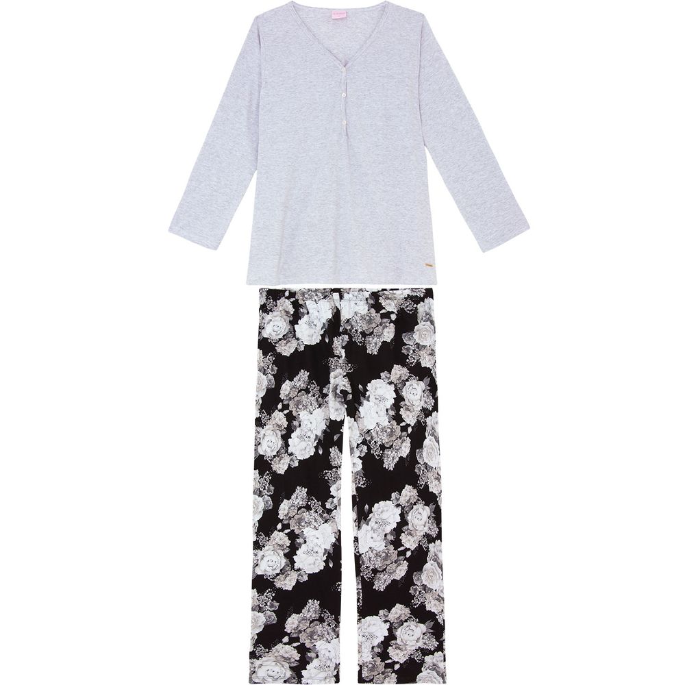 Pijama-Plus-Size-Feminino-Lua-Encantada-Algodao-Floral