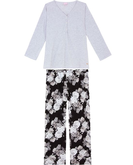 Pijama-Plus-Size-Feminino-Lua-Encantada-Algodao-Floral
