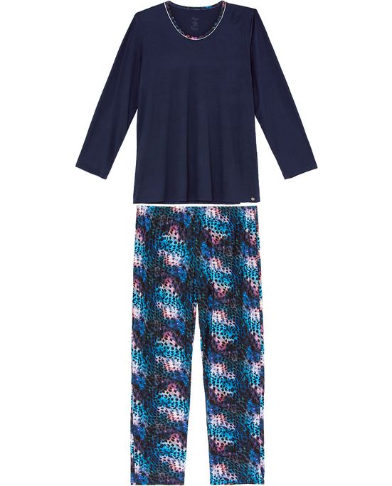 Pijama-Plus-Size-Feminino-Recco-Longo-Viscolycra-Onca