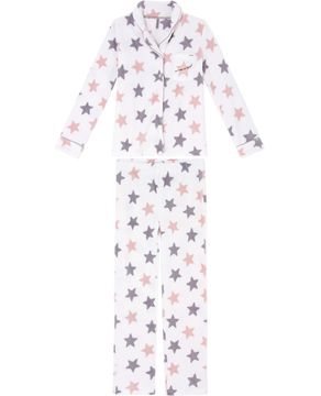 Pijama-Feminino-Lua-Lua-Aberto-Fleece-Estrelas
