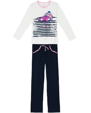 Pijama-Feminino-Recco-Algodao-Monstro-Listras