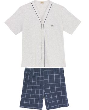Pijama-Masculino-Lua-Encantada-Aberto-Bermuda-Xadrez