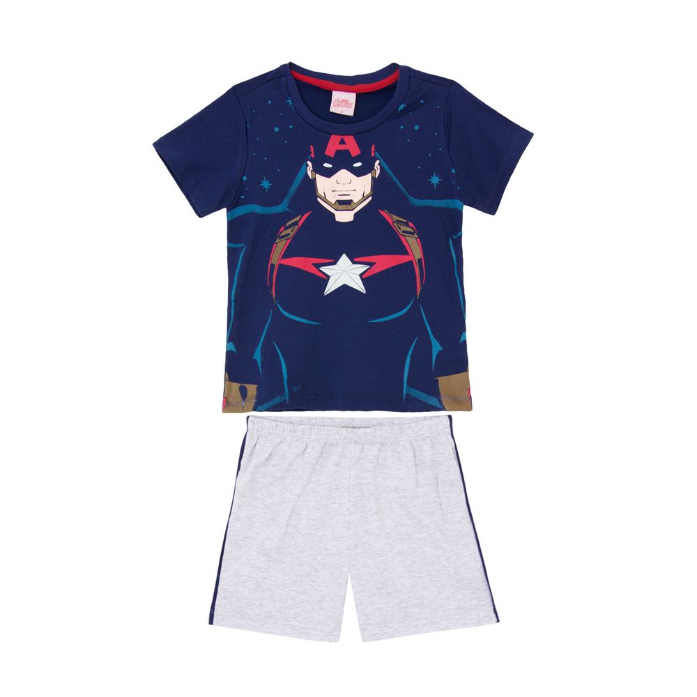 Pijama-Infantil-Masculino-Marvel-Capitao-America-Algodao