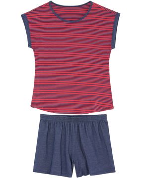 Pijama-Curto-Feminino-Recco-Viscoflex-Listras-Jeans