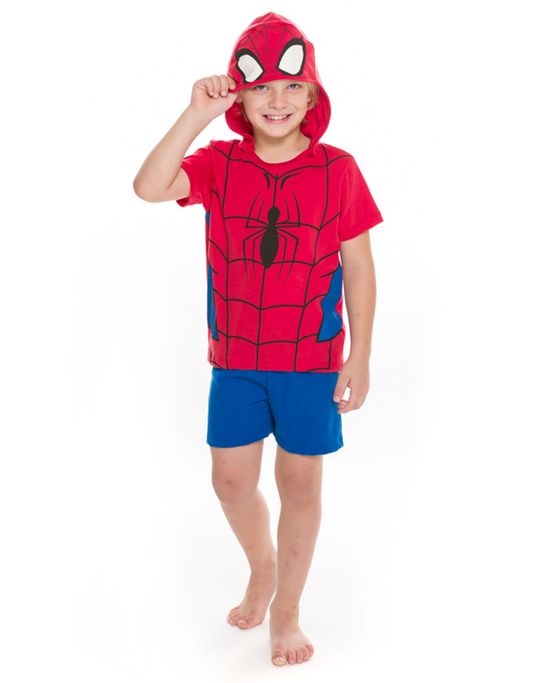 Pijama Infantil Homem Aranha Capuz Marvel Tam 2 a 10