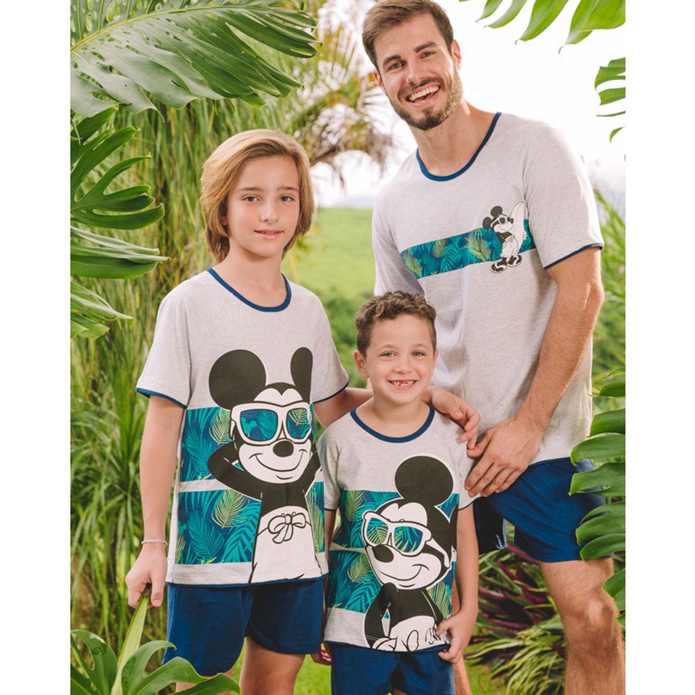 Pijama-Juvenil-Masculino-Disney-Algodao-Mickey-Tropical
