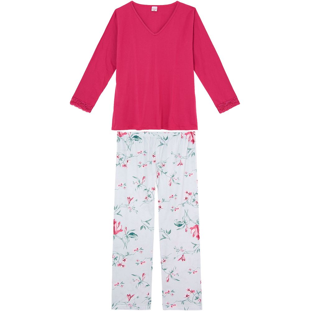 Pijama-Plus-Size-Feminino-Lua-Encantada-Calca-Floral