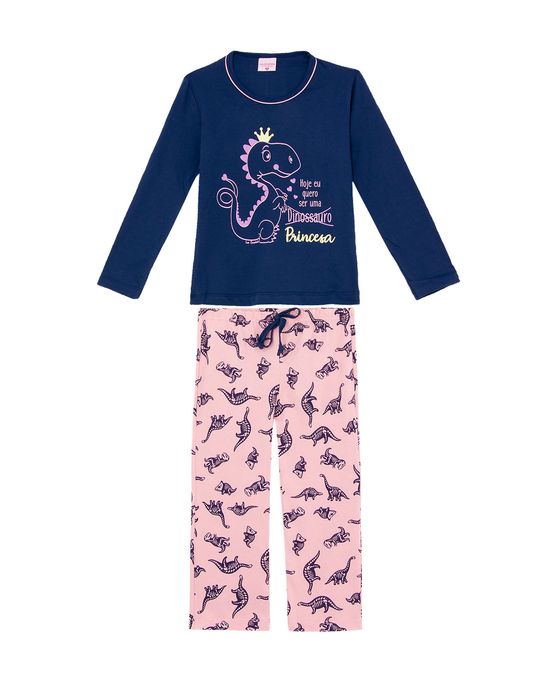 Pijama-Infantil-Feminino-Lua-Encantada-Dinossauros