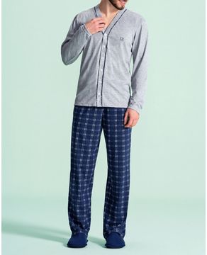 Pijama-Masculino-Aberto-Lua-Encantada-Calca-Xadrez