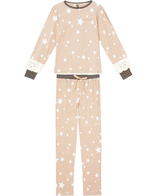 Pijama-Feminino-Longo-Lua-Lua-Cotton-Estrelas-Punho