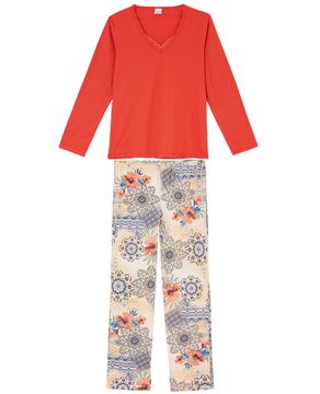Pijama-Feminino-Lua-Encantada-Renda-Algodao-Floral