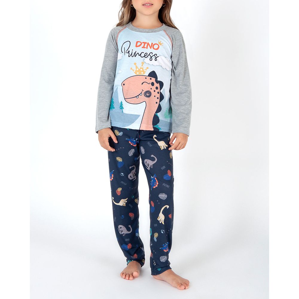 Pijama-Infantil-Feminino-Toque-Malha-Dinossauro