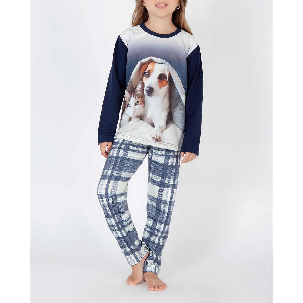 Pijama-Infantil-Feminino-Toque-Moletinho-Cachorro