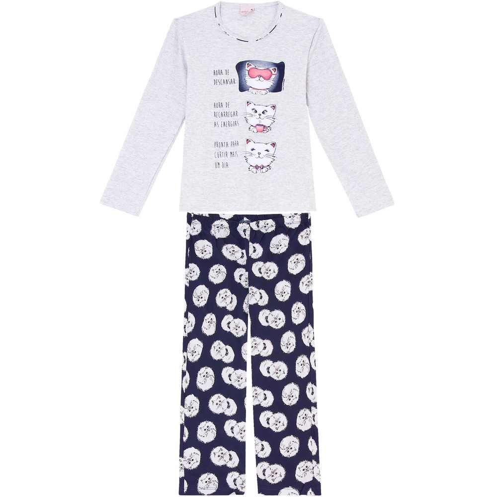 Pijama-Infantil-Feminino-Lua-Encantada-Algodao-Gatos