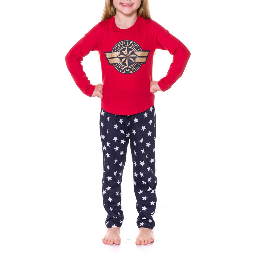 Pijama-Infantil-Feminino-Capita-Marvel-Calca-Estrelas