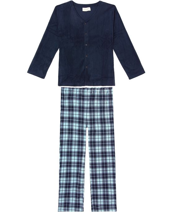 Pijama-Masculino-Aberto-Any-Any-Soft-Calca-Xadrez